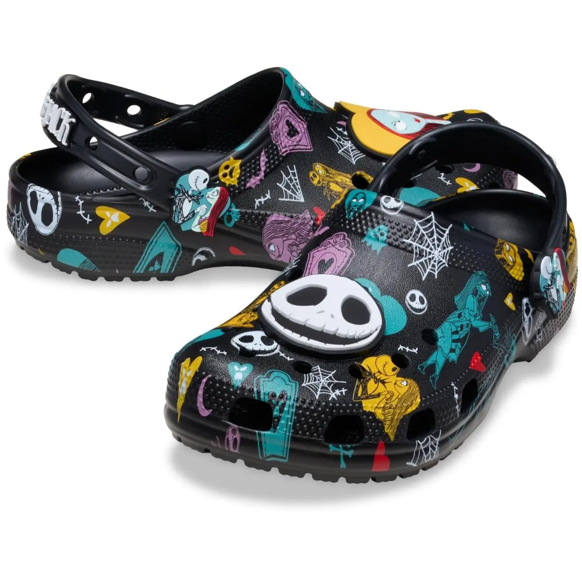 Crocs Classic 211419-90H Clogs Men`s Black Multi Comfort Casual Shoes JAX2143