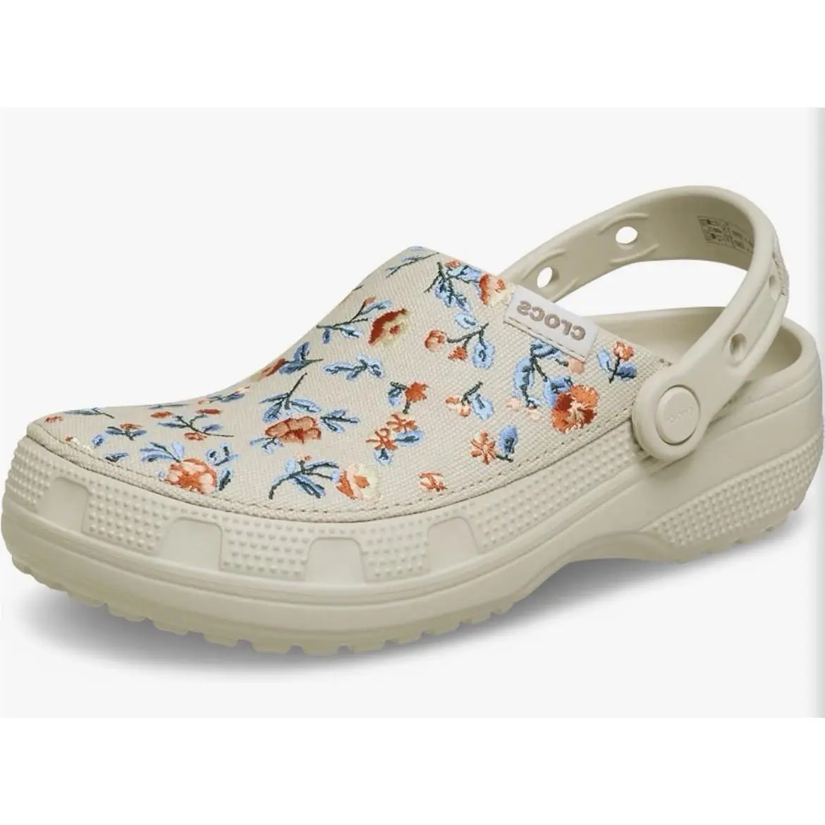 Crocs shoes - Crocs Classic Crafted Floral Clog - 212878-2MC - Beige, Blue, Orange 2