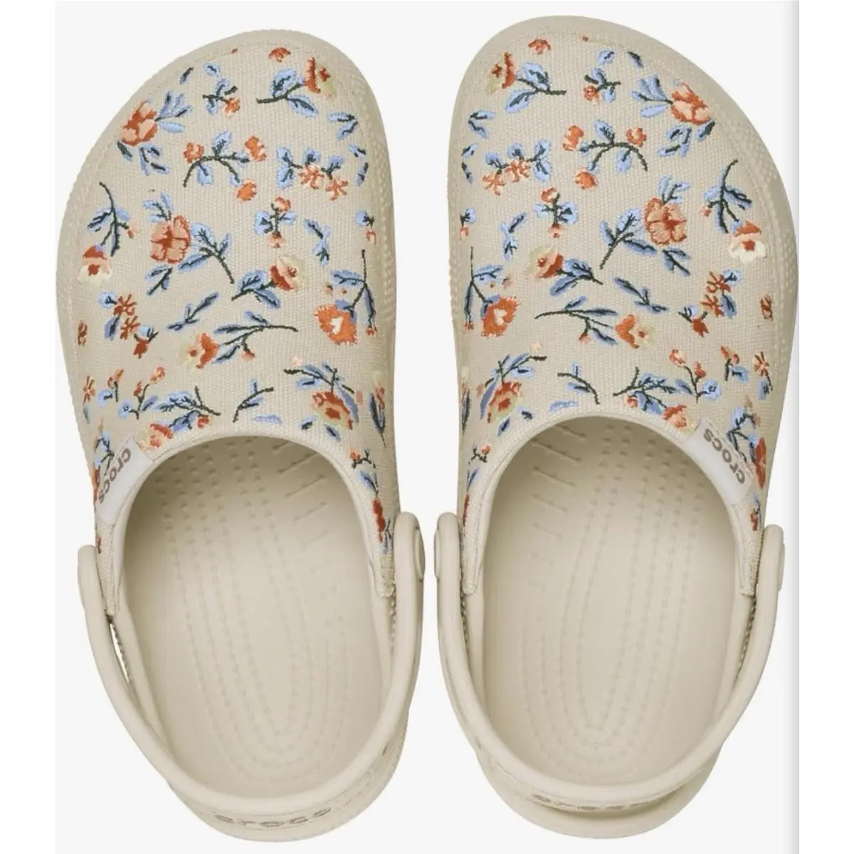 Crocs shoes - Crocs Classic Crafted Floral Clog - 212878-2MC - Beige, Blue, Orange 6