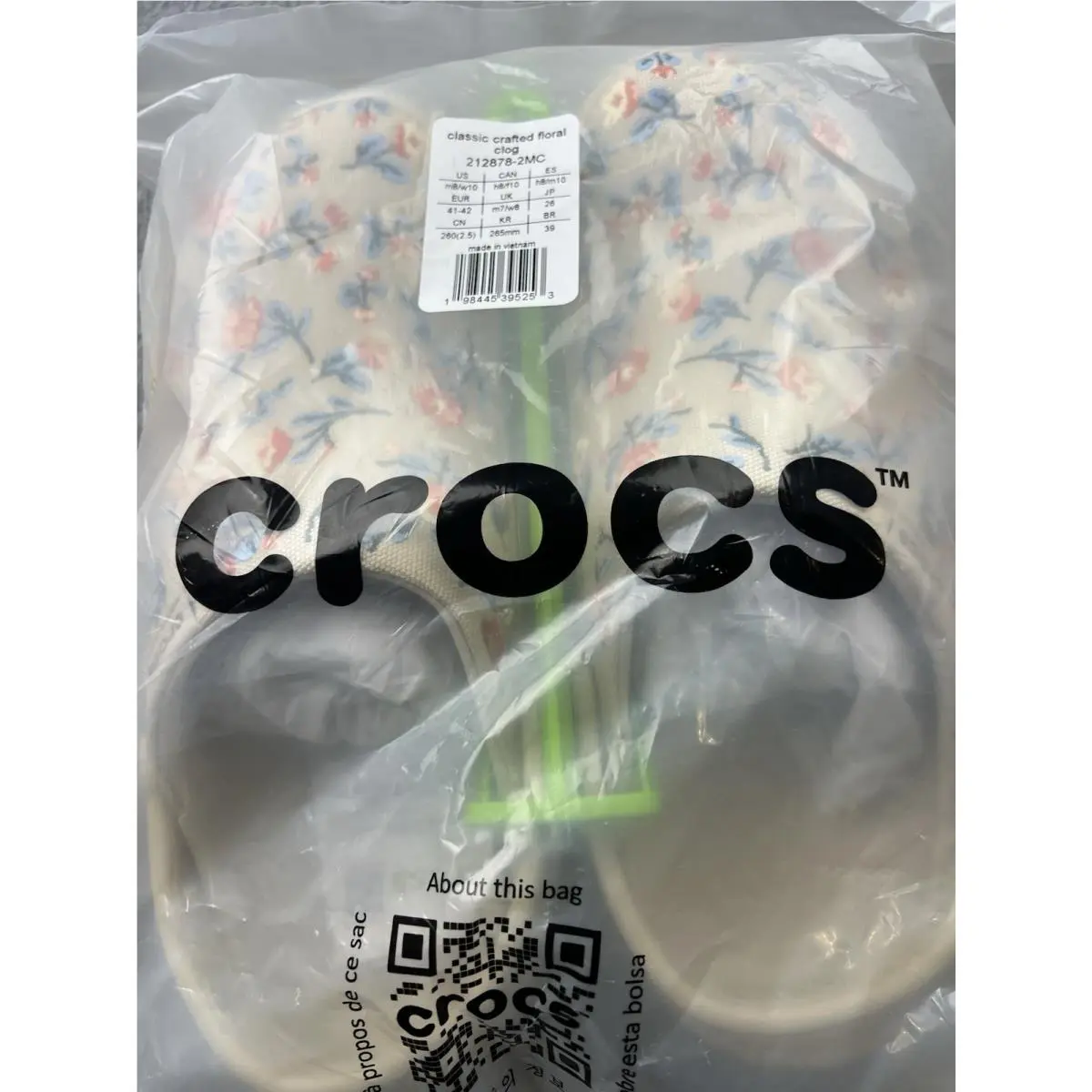 Crocs shoes - Crocs Classic Crafted Floral Clog - 212878-2MC - Beige, Blue, Orange 0