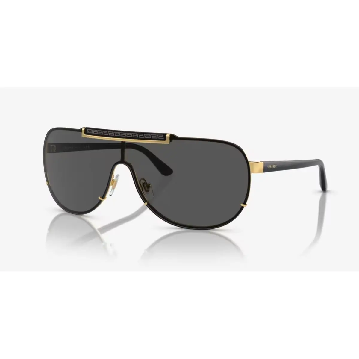Versace Shield Sunglasses VE 2140 1002/87 Black with Gold Trim with Case