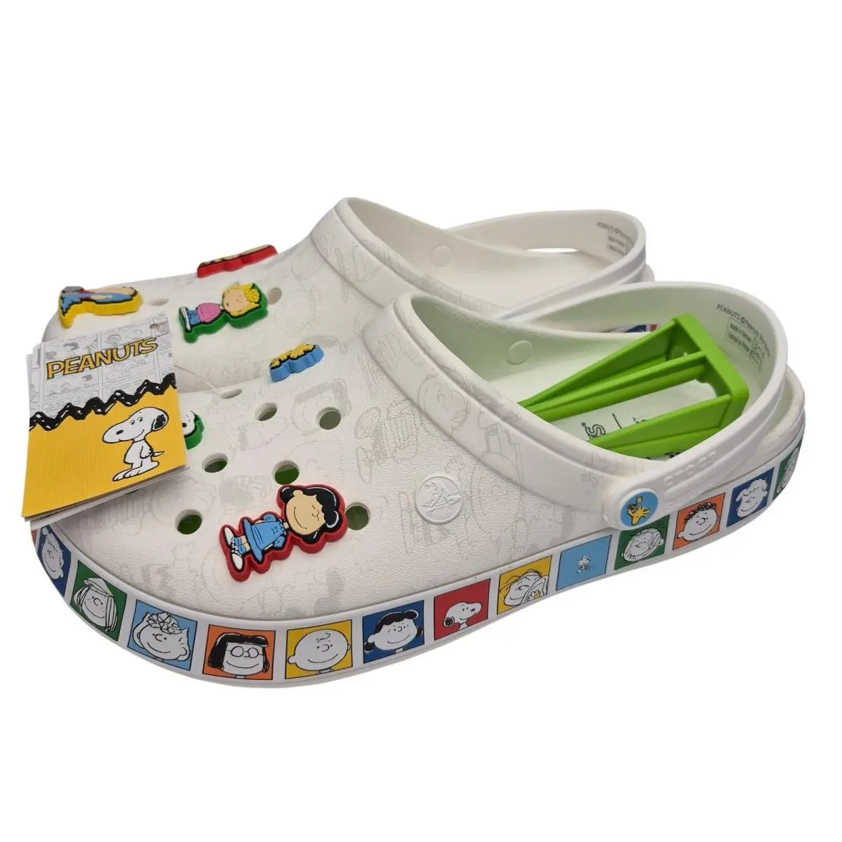 Crocs Peanuts Crocband Clogs Women`s Size 9 Shoes White Unisex 212115-90H