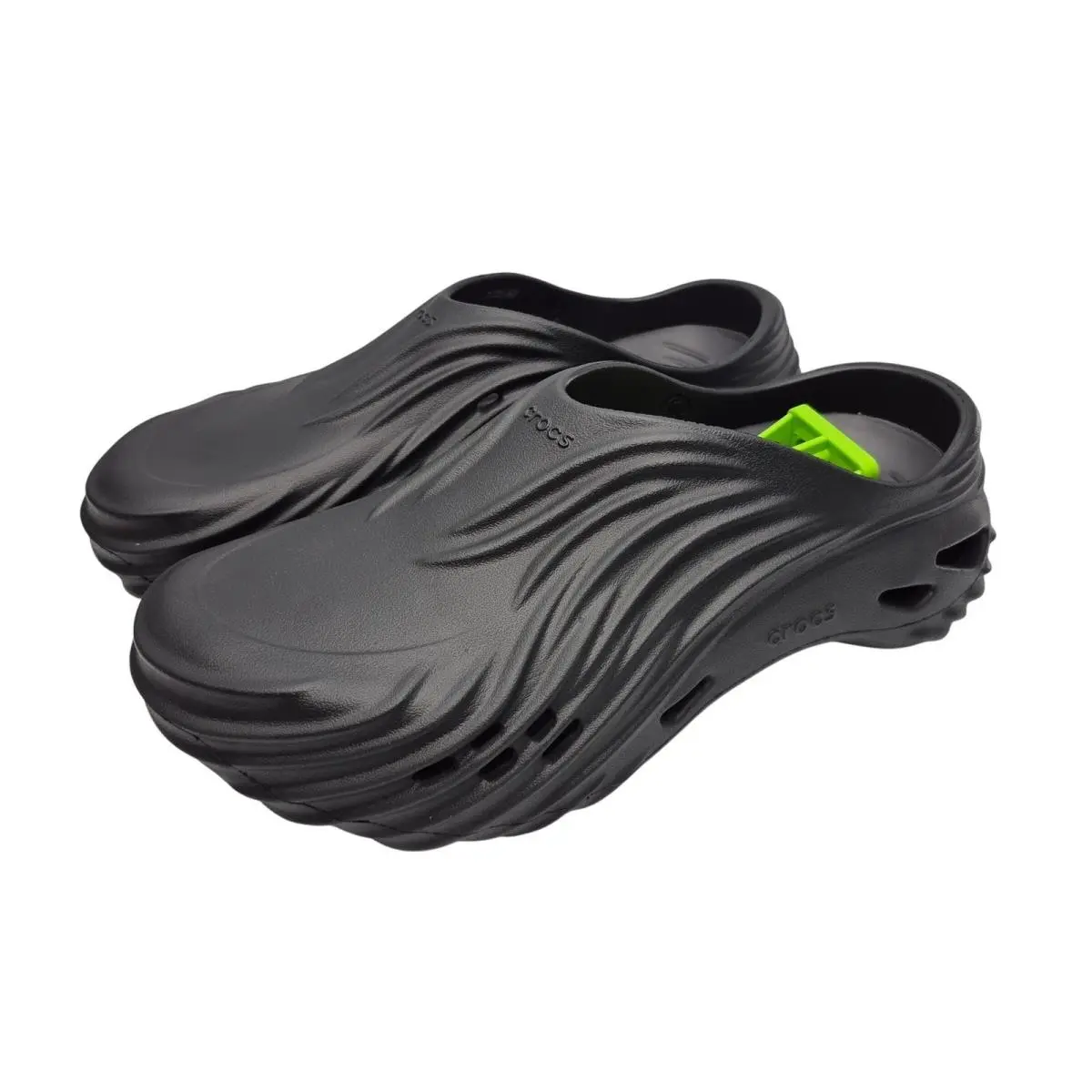 Crocs Echo Wave All Black Men`s Size 10 Shoes Slip On Sandals Unisex 210521-060