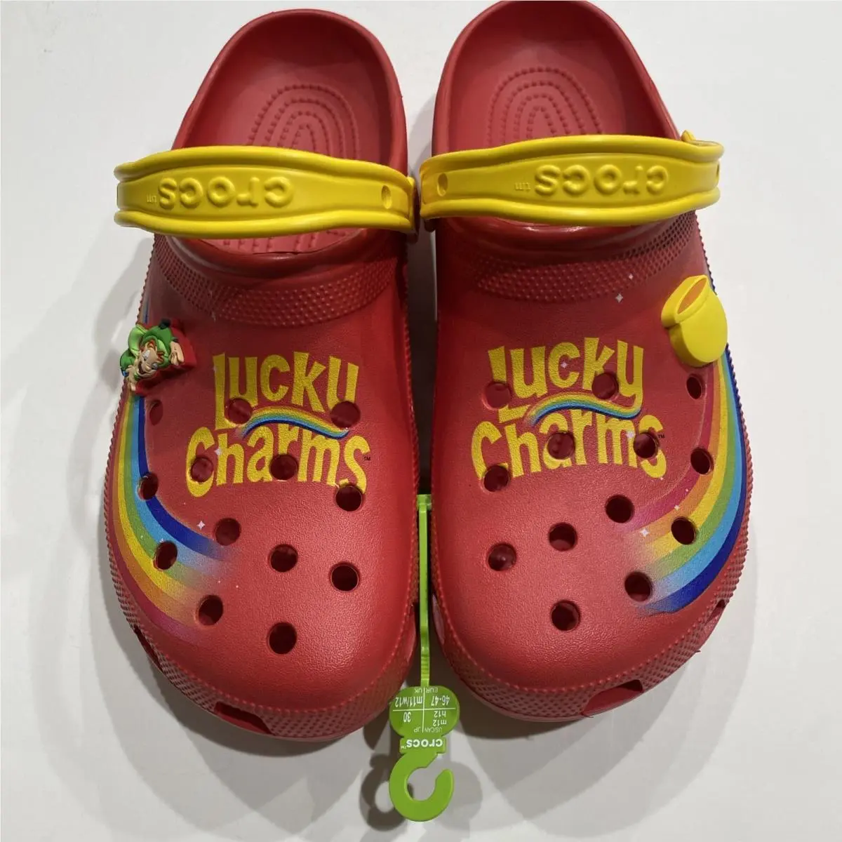 Crocs x Lucky Charms Mens 12 Classic Clogs Red Yellow w/ Tags 207118-610