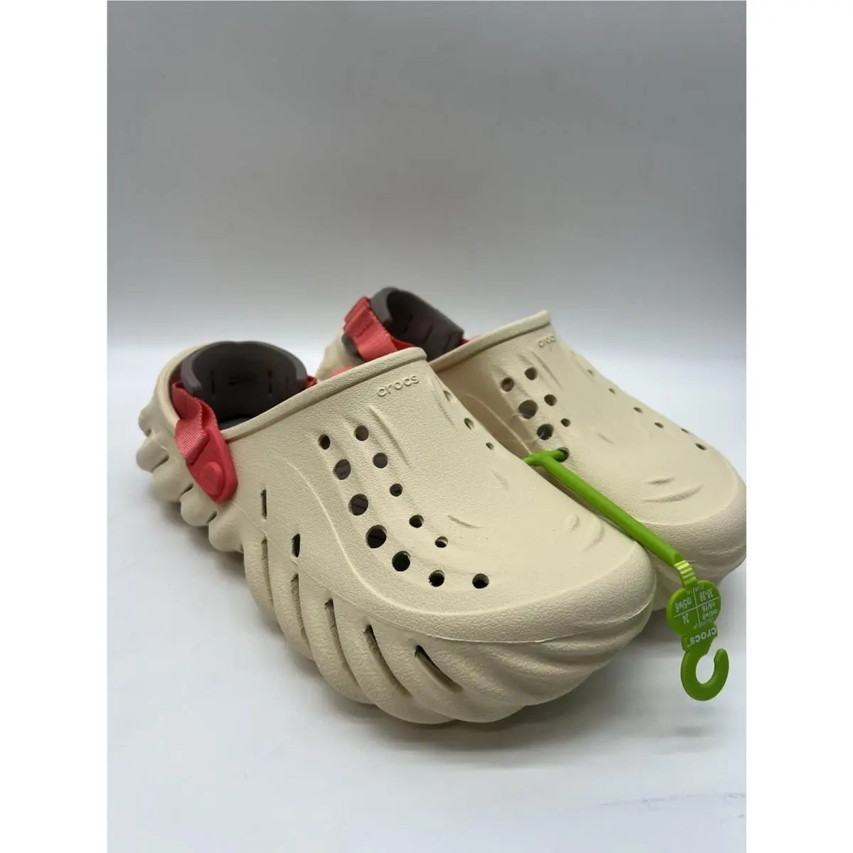 Crocs Echo Clog Mens 6 Womens 8 Vanilla Tan Slip On Shoes 207937-108