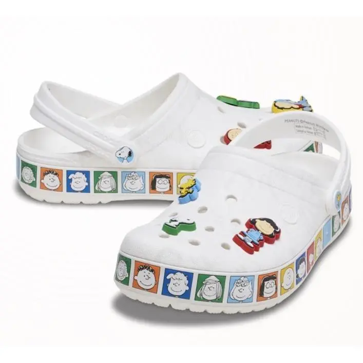 Crocs Snoopy Peanuts Crocband Clog Women`s Size 9 Men’s Sz 7 Jibbitz Charms
