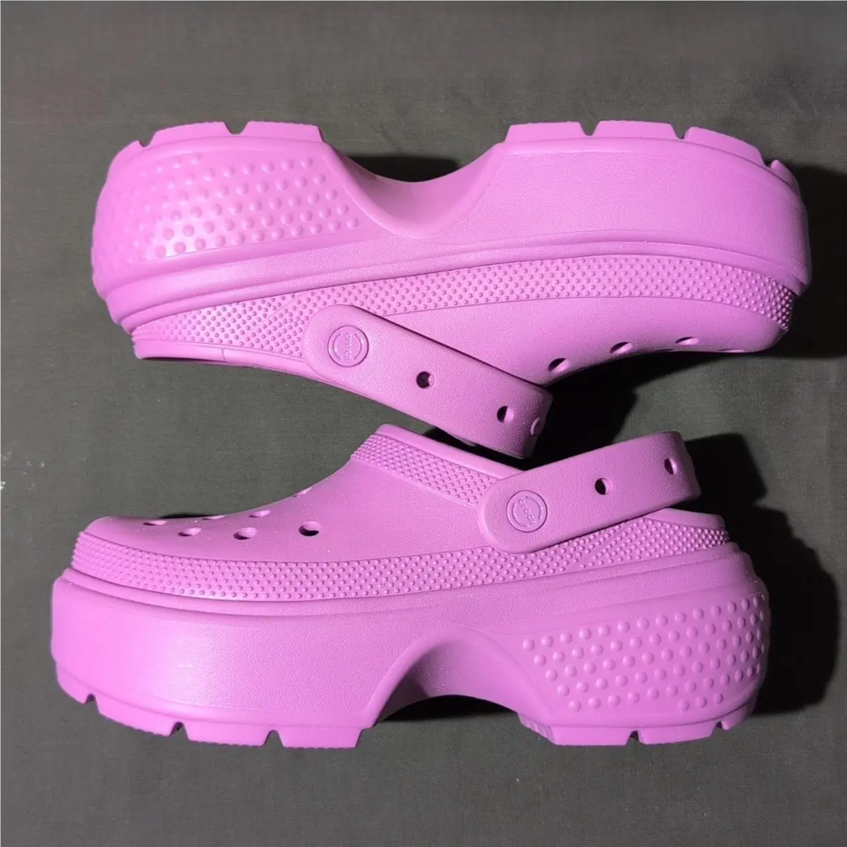 Crocs Stomp Slingback Platform Clog Sandal Women`s 10 Purple Bubble Slip-on Shoe