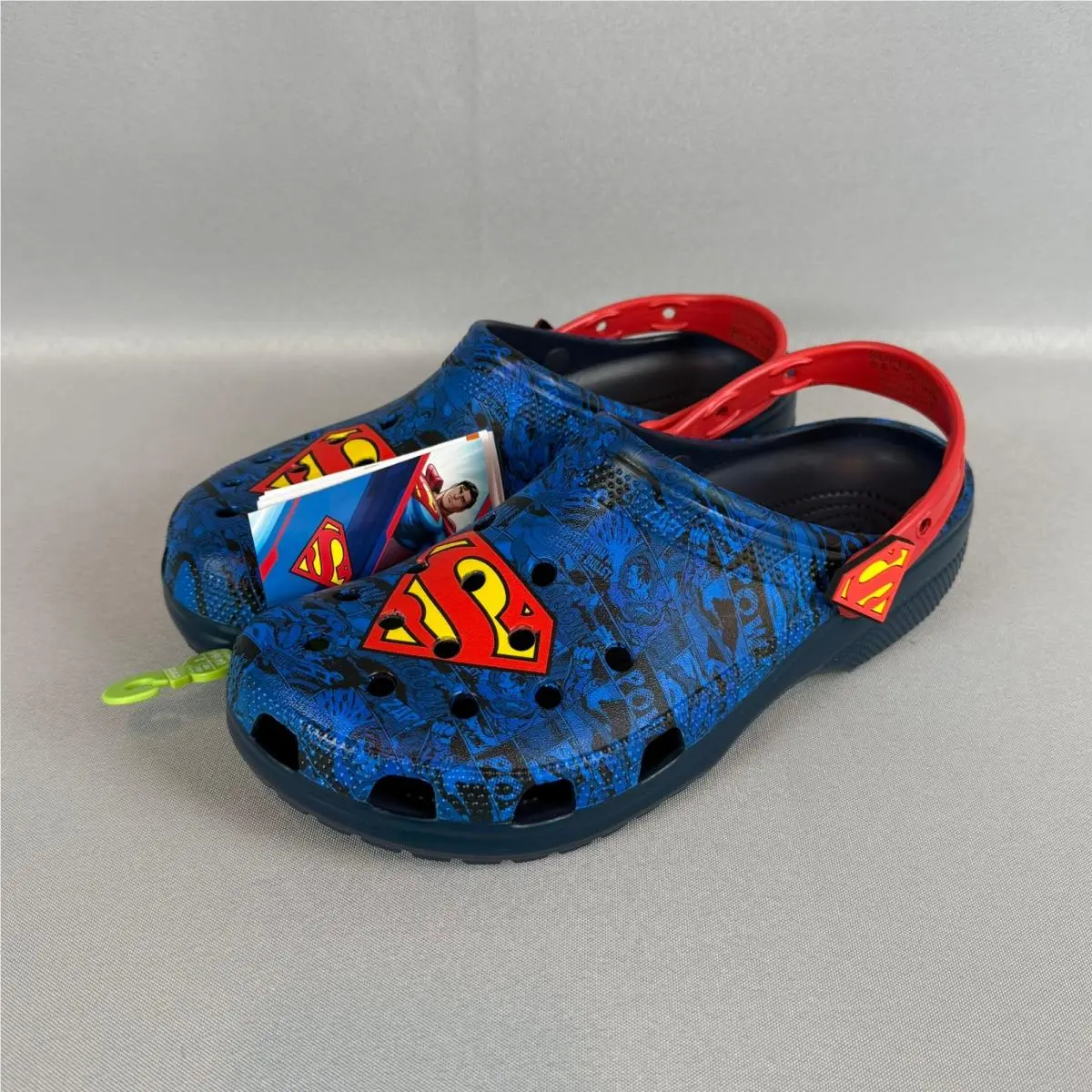 Crocs Superman Classic Clogs Mens 8 Blue Red W10 Slip-on 211131-90H DC
