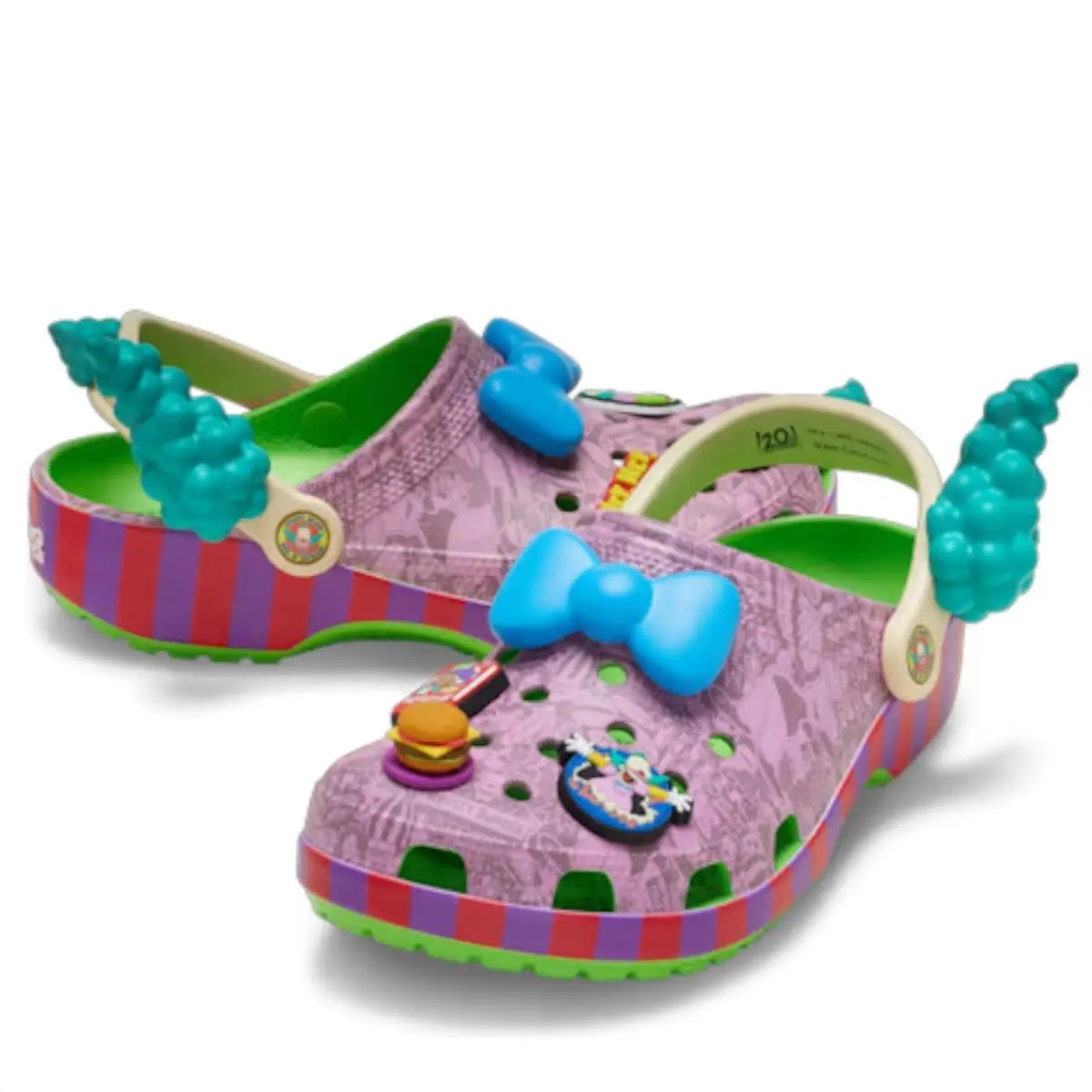 Crocs The Simpsons Krusty The Clown Classic Clog Womens 9 Mens 7 with Charms