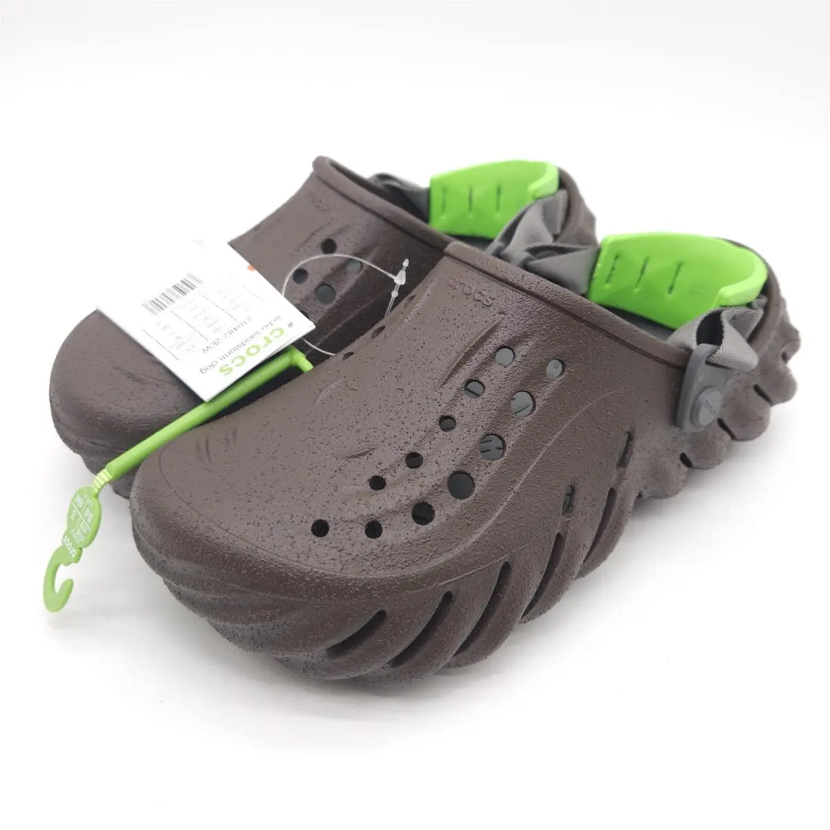 Crocs Womens 9 Mens 7 Echo Sandstorm Clog Slip On Shoes Sandals Coffee Brown