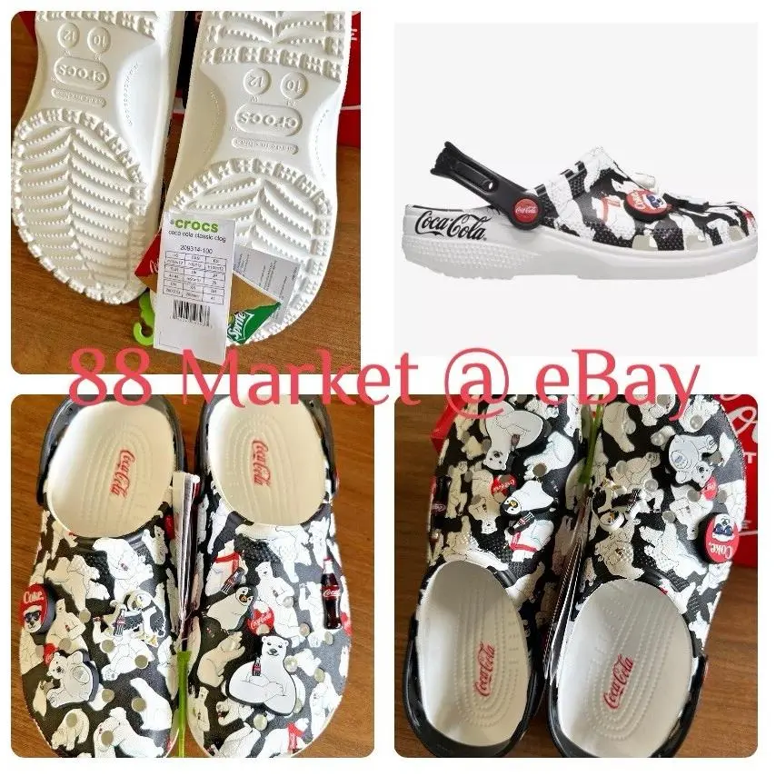 Crocs Coca Cola Classic Clog White 209314-100 Size Men`s 10 Women`s 12