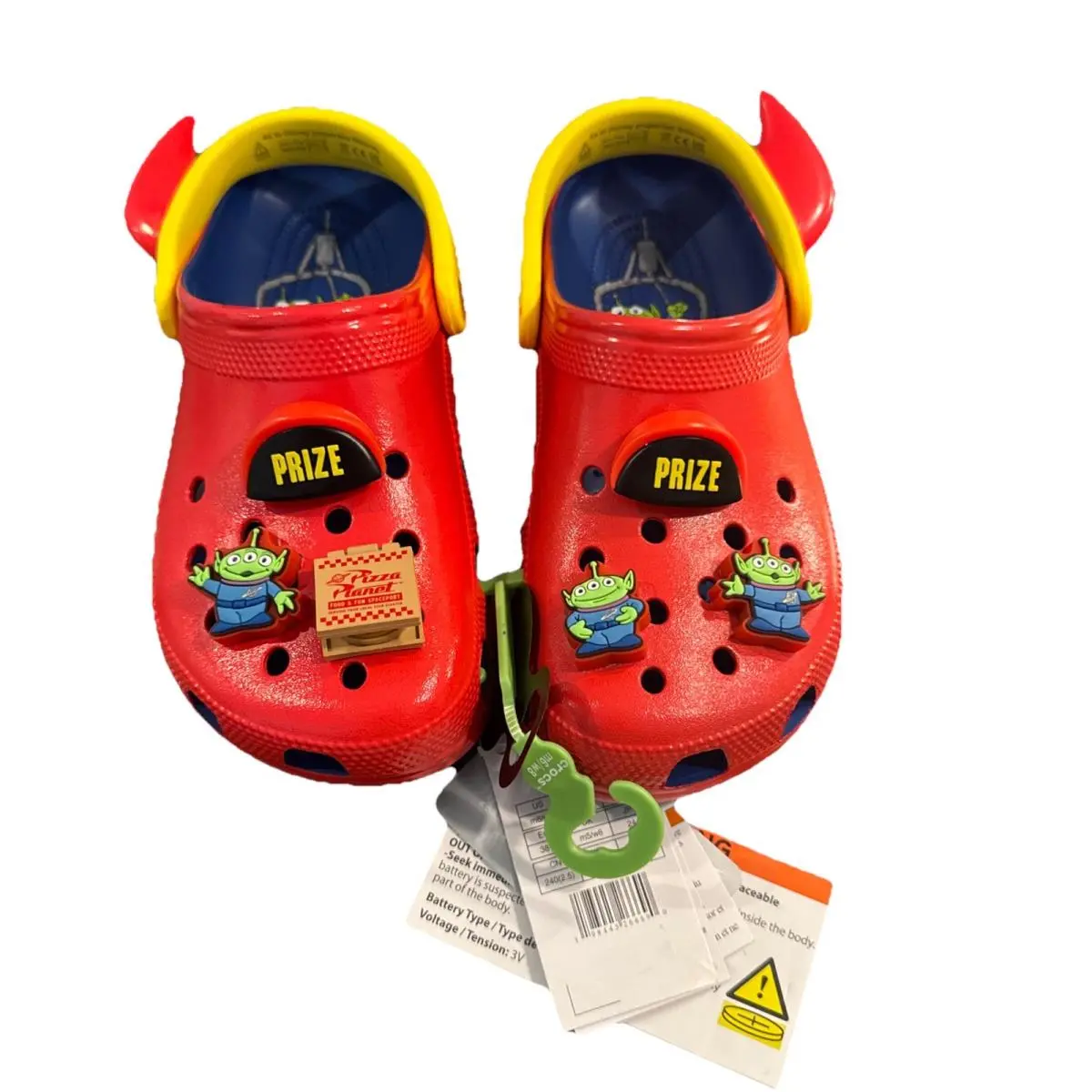 Disney Parks Toy Story Pizza Planet Light Up Crocs M6 W8 Red Blue