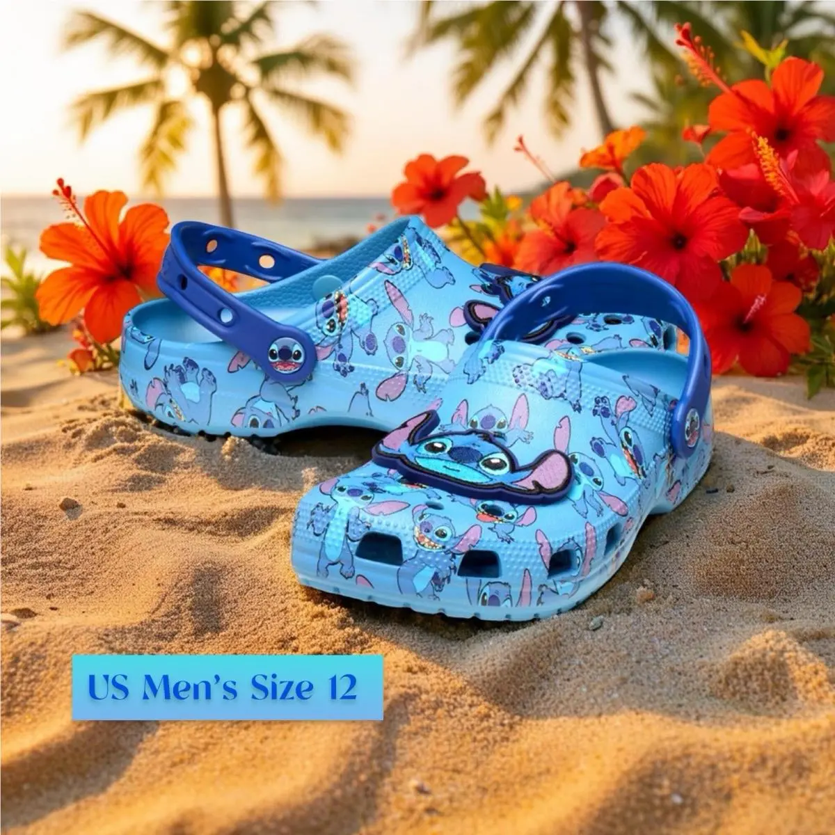 Disney Stitch Crocs Clogs Lilo Stitch Mens Size 12 Blue Shoes