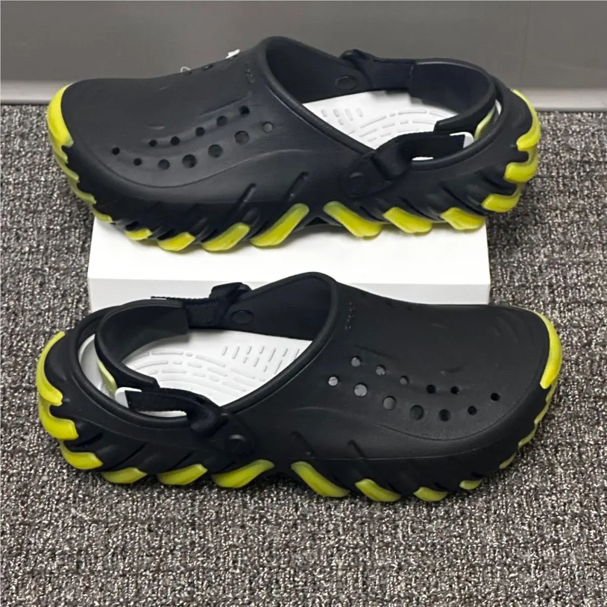 Crocs Echo Icy RO Storm Clog Men 10 Black Yellow Streetwear Summer Techwear