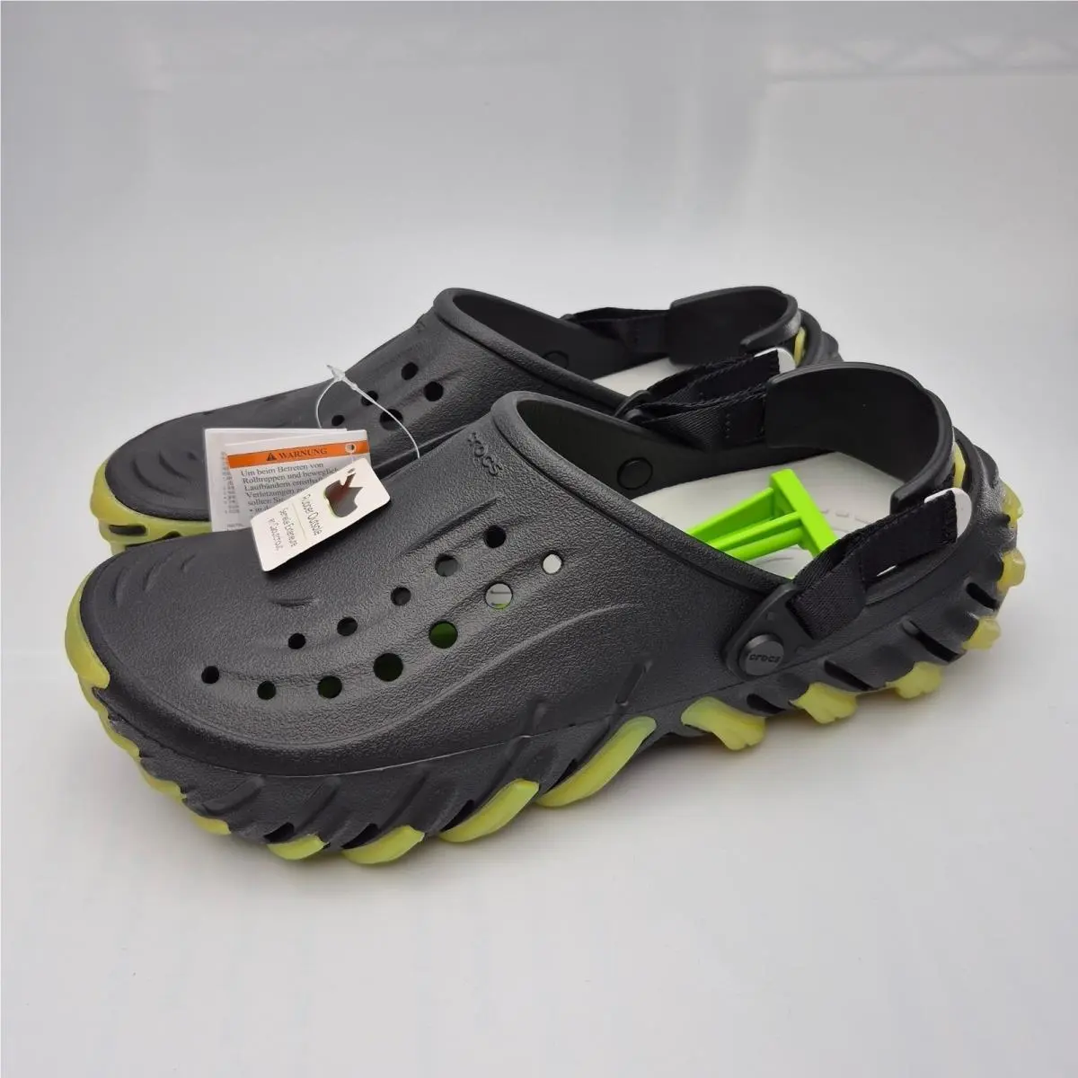 Crocs Echo Icy RO Clogs Men`s Size 12 Shoes Black Rubber Outsole Adjustable