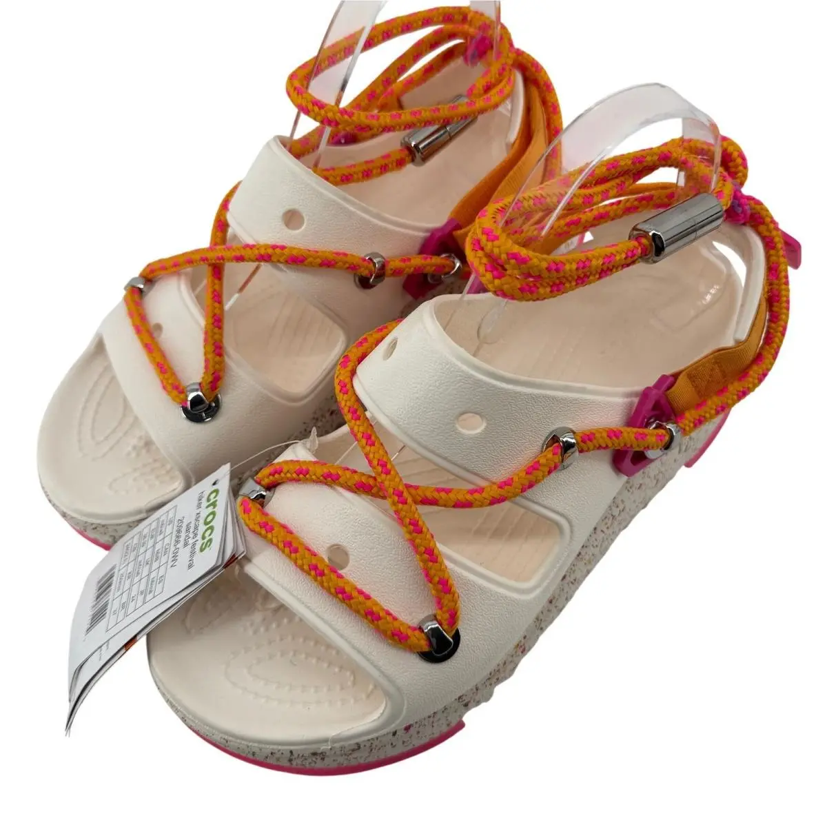 Crocs Hiker Xscape Festival Sandals Chalk White Women 8/Men 6 Colorful Platform