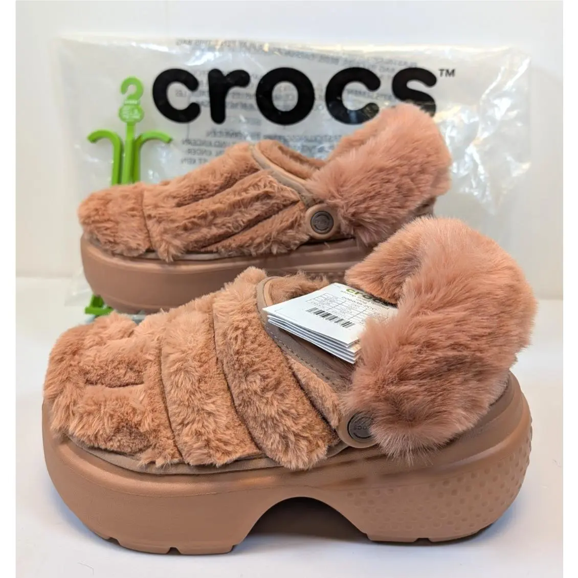 Crocs Unisex Stomp Lined Quilted Clog - Cork Color Women`s Size 7 Men`s Size 5