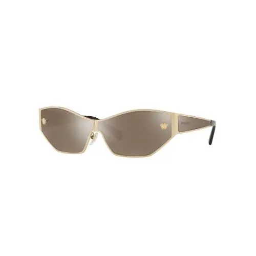 Versace VE 2205 12525A Pale Gold W/light Brown Dark Gold Mirror Sunglasses