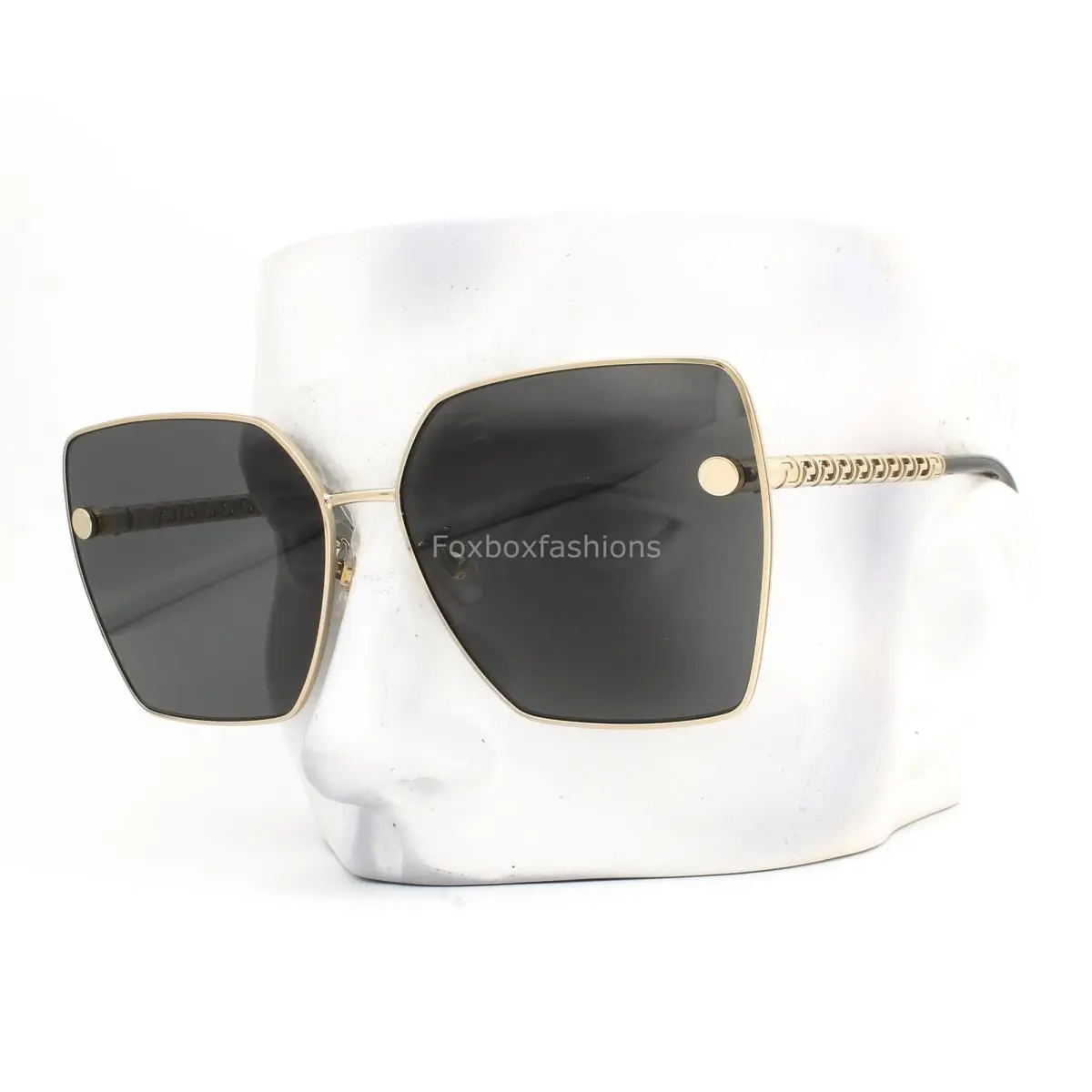Versace Sunglasses Shiny Pale Gold Metal Gray Tinted VE 2270D 1252/87 with Case