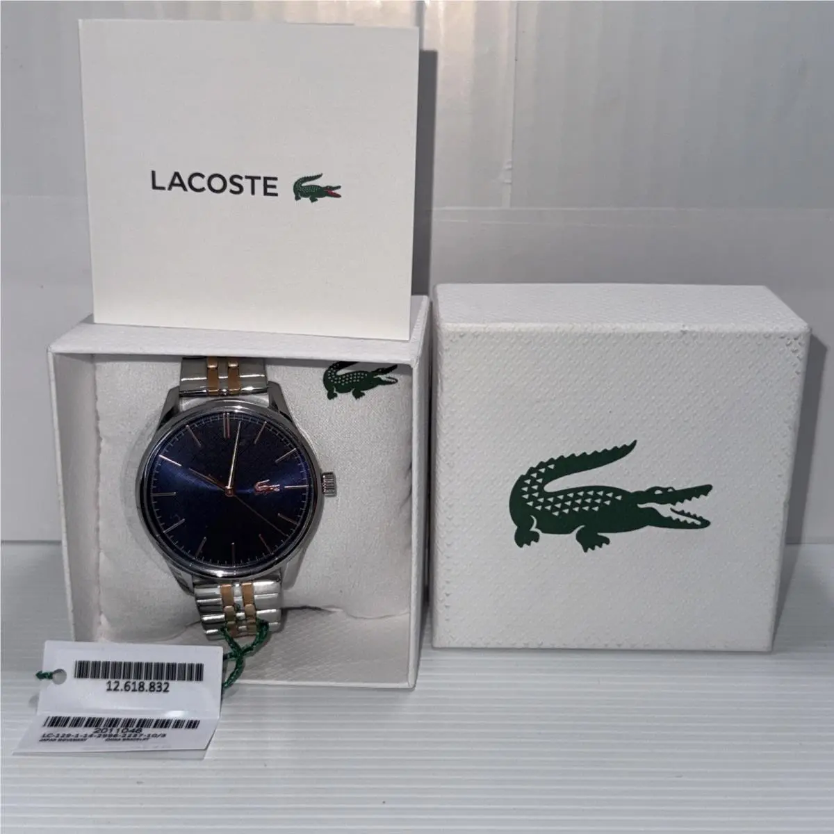 `vienna` Watch - Navy Dial Two-tone Strap For Men 42mm 2011048 by Lacoste