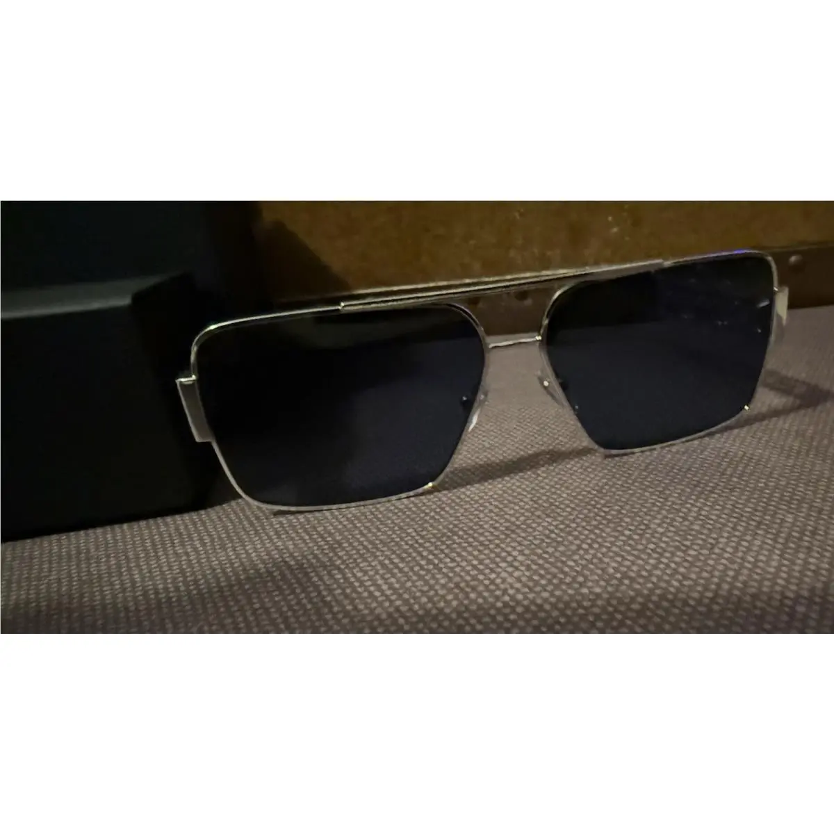 Versace VE2290 Silver Square Sunglasses - Complete Set Box Papers