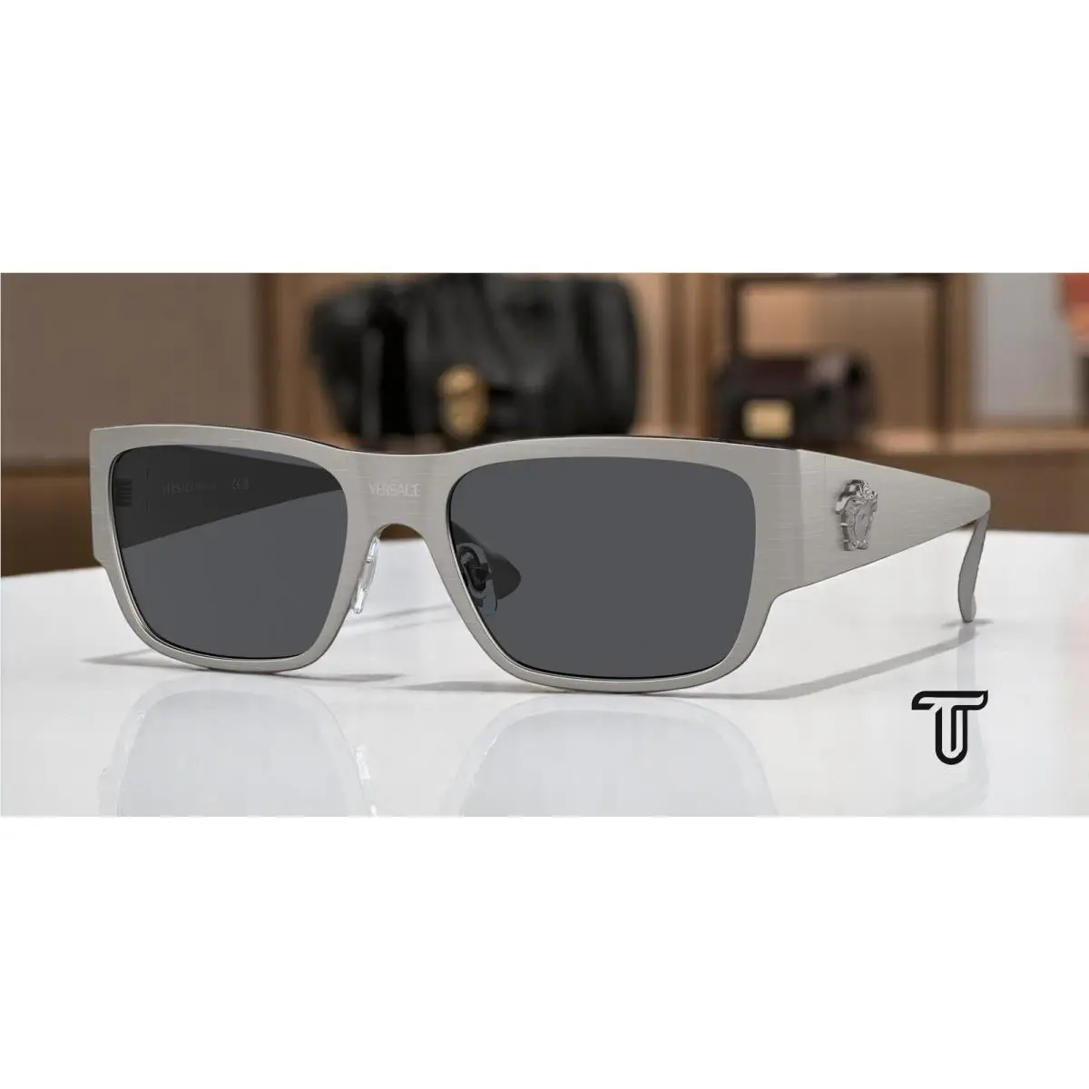 Versace VE2262 126287 Gunmetal Dark Grey 56 mm Men`s Sunglasses