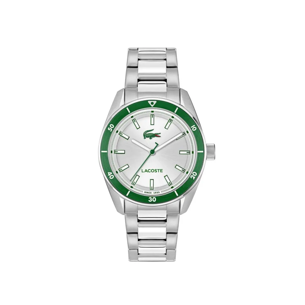 Boston Men’s Quartz Watch - Bracelet Sunray Dial Green-silver by Lacoste