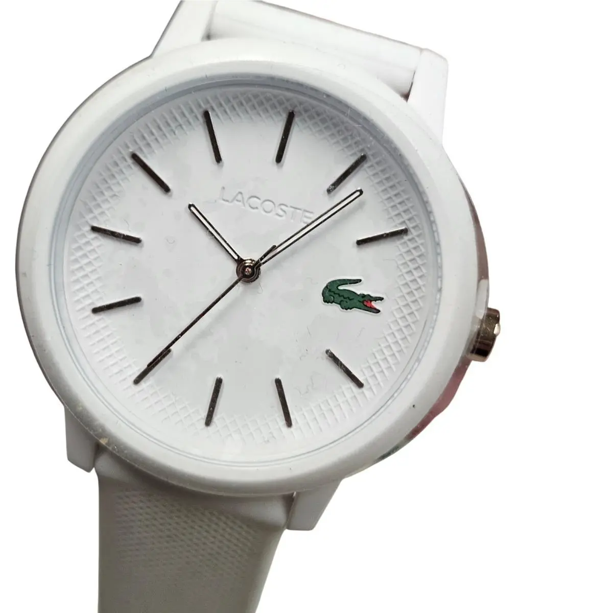 12.12 Watch Womens OS White Silicone Strap Analog Sporty Minimalist by Lacoste
