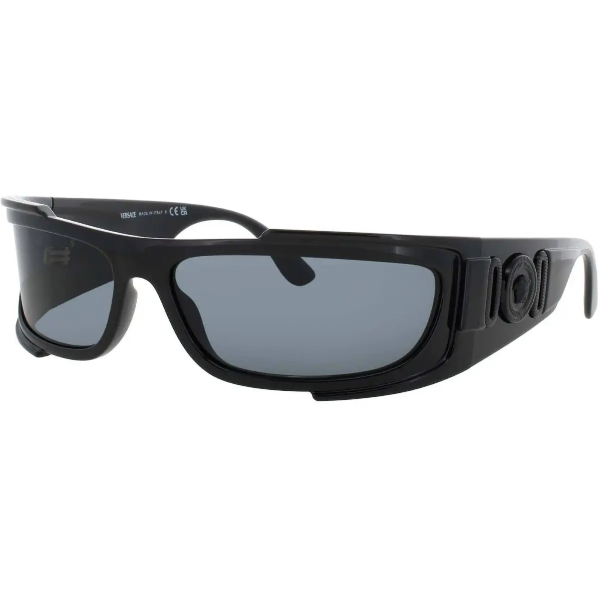 Versace Men`s Sunglasses Black Acetate Wraparound Full Rim Frame 0VE4446 GB1