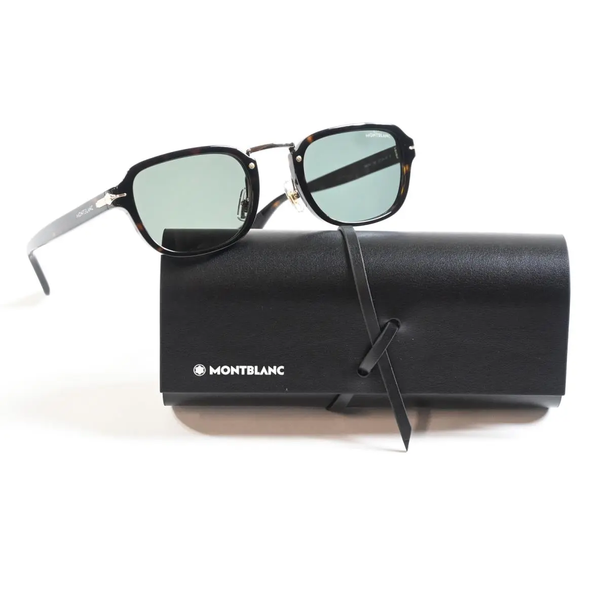Montblanc MB0264S 002 Mens Sunglasses Havana/green 52mm