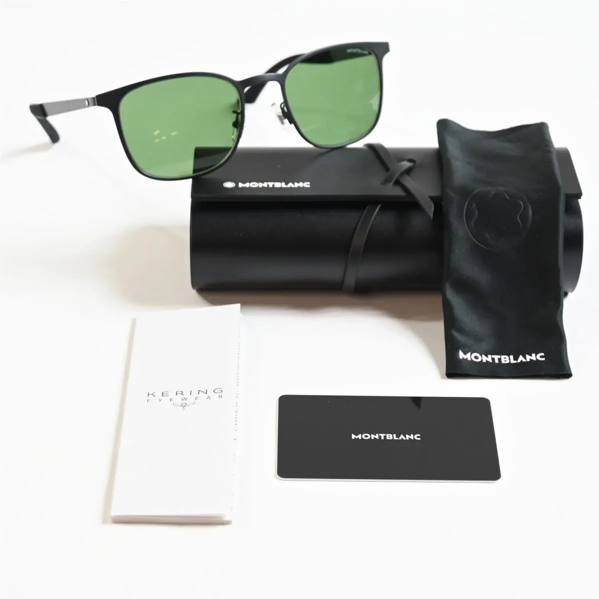 MB0331S 002 Mens Sunglasses Havana/gold/green 54mm by Montblanc