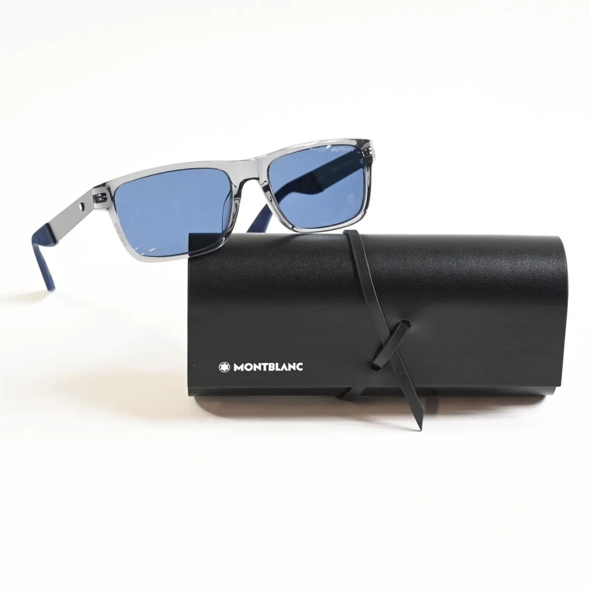 MB0299S 004 Mens Sunglasses Blue/black 54mm by Montblanc
