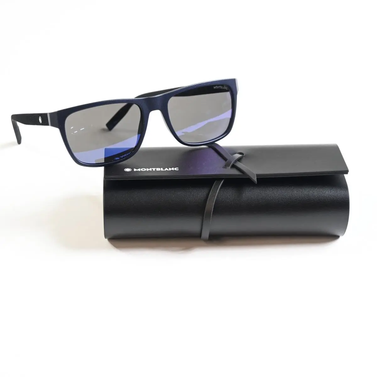 MB0209S 002 Mens Sunglasses Black/blue 57mm by Montblanc