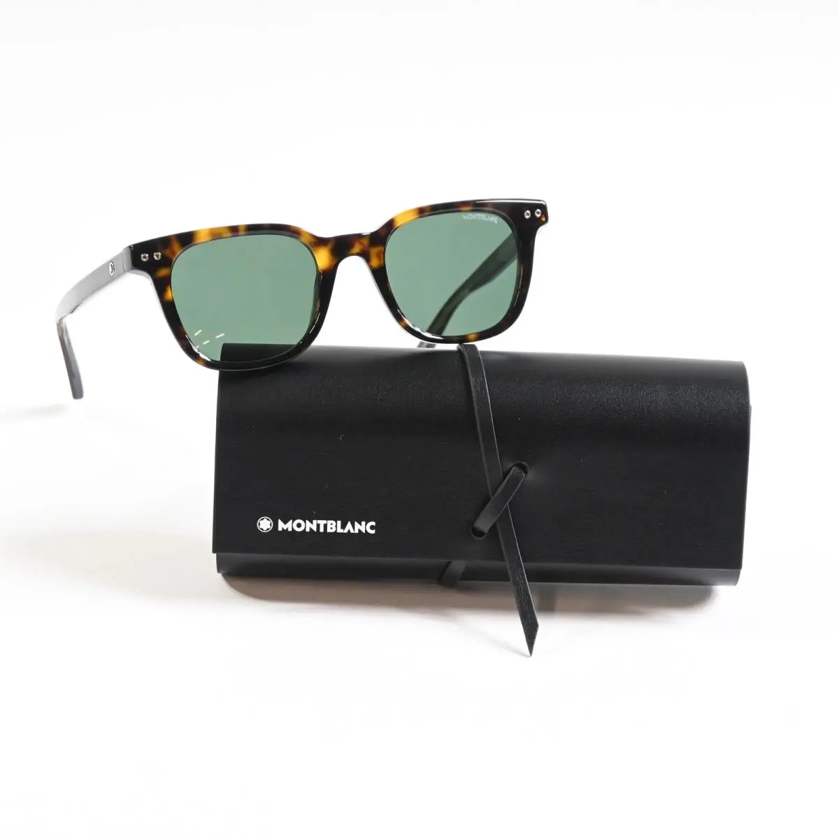 MB0320S 002 Mens Sunglasses Havana/green 49mm by Montblanc