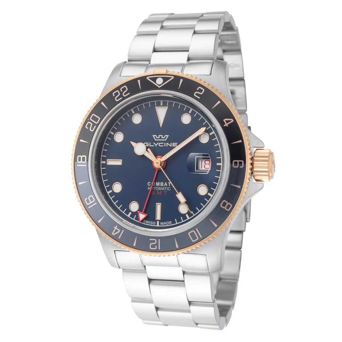 Glycine Men`s Combat Sub Gmt 42 42mm Automatic Watch GL0423