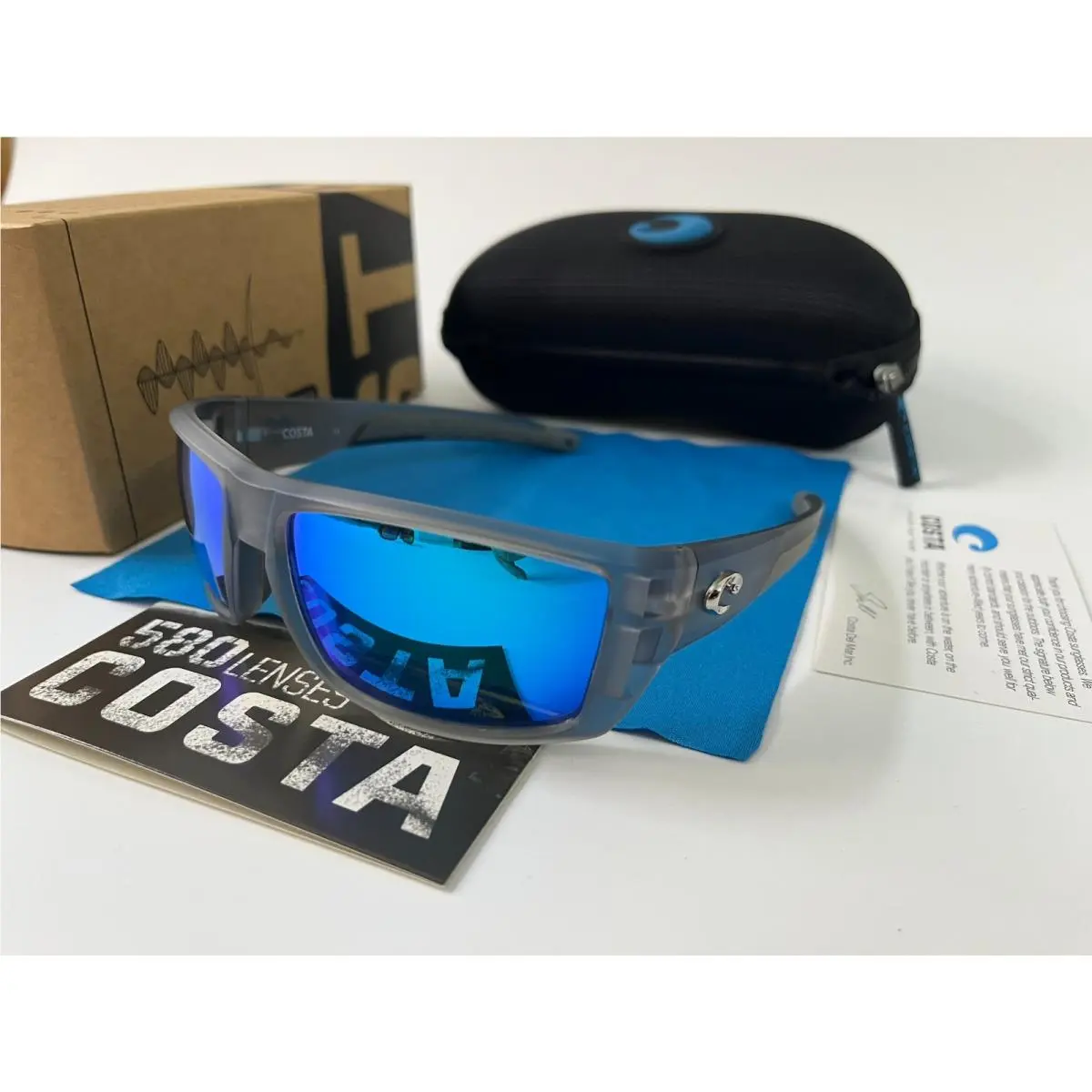Men`s Diego Transparent /blue Mirror Polarized Sunglasses 580p by Costa Del Mar