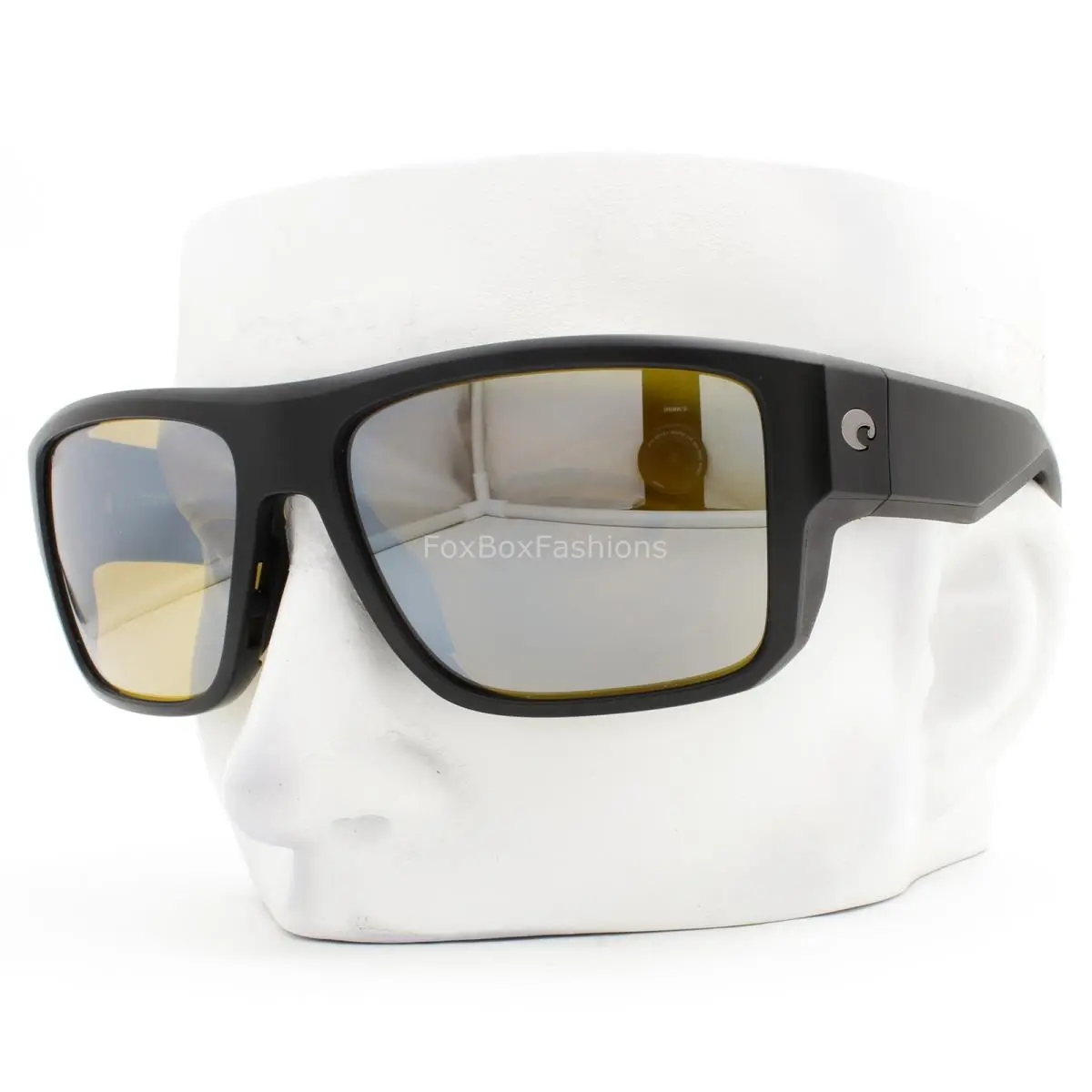 Taxman Sunglasses Matte Black Sunrise Silver Polarized Glass Case by Costa Del Mar