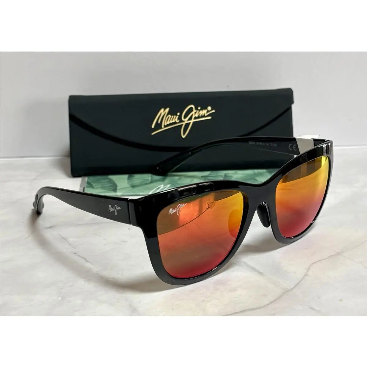 Anuenue MJ 448-02 Sunglasses Black W/hawaii Lava Polarized Lens w Case by Maui Jim