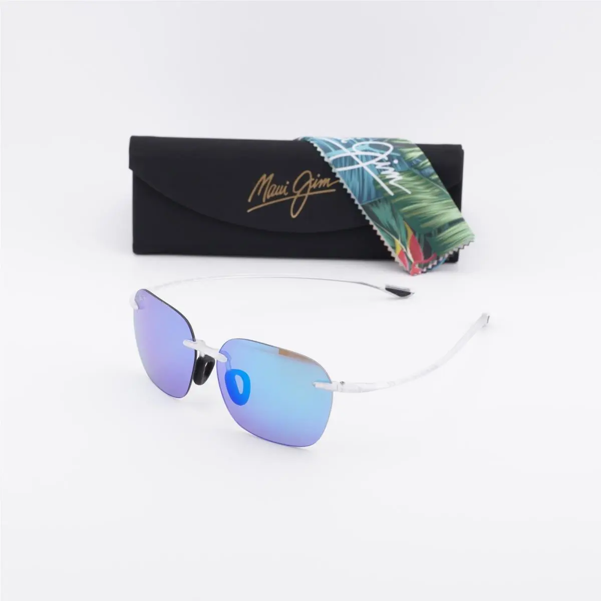 MJ446 05CM White/blue Mirror 50-12-136 Sunglasses by Maui Jim