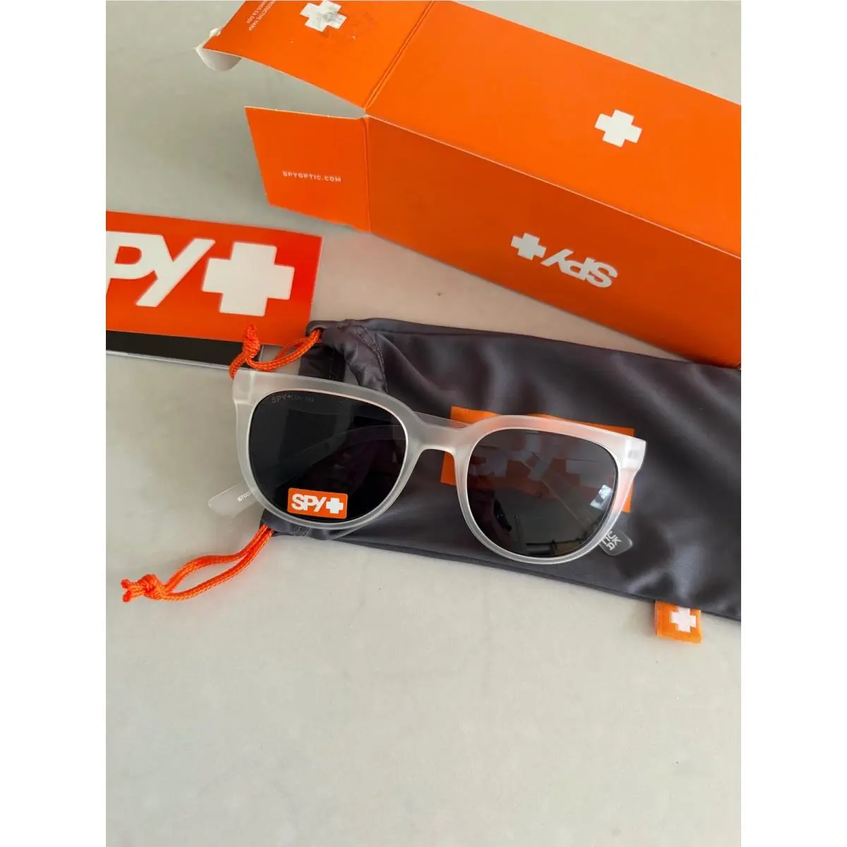 Spy Optic Bewilder Sunglasses Matte Clear Frosted Grey Lens 54 20 148 by SPY Optics