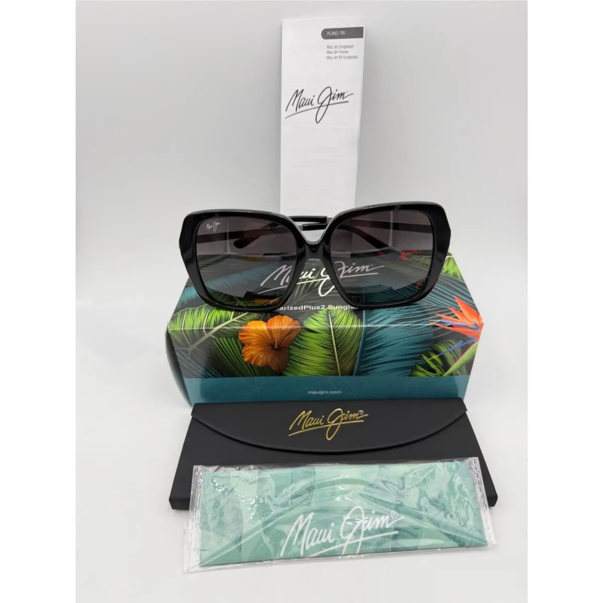 Polarized Sunglasses MJ 838 02 Poolside Black Silver Grey 55 18 140 by Maui Jim