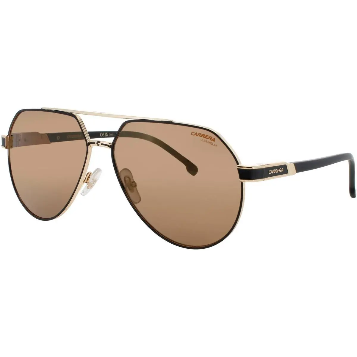 Carrera 1067/S I46/YL Men`s Aviator Sunglasses Matte Black/gold Metal Full Rim