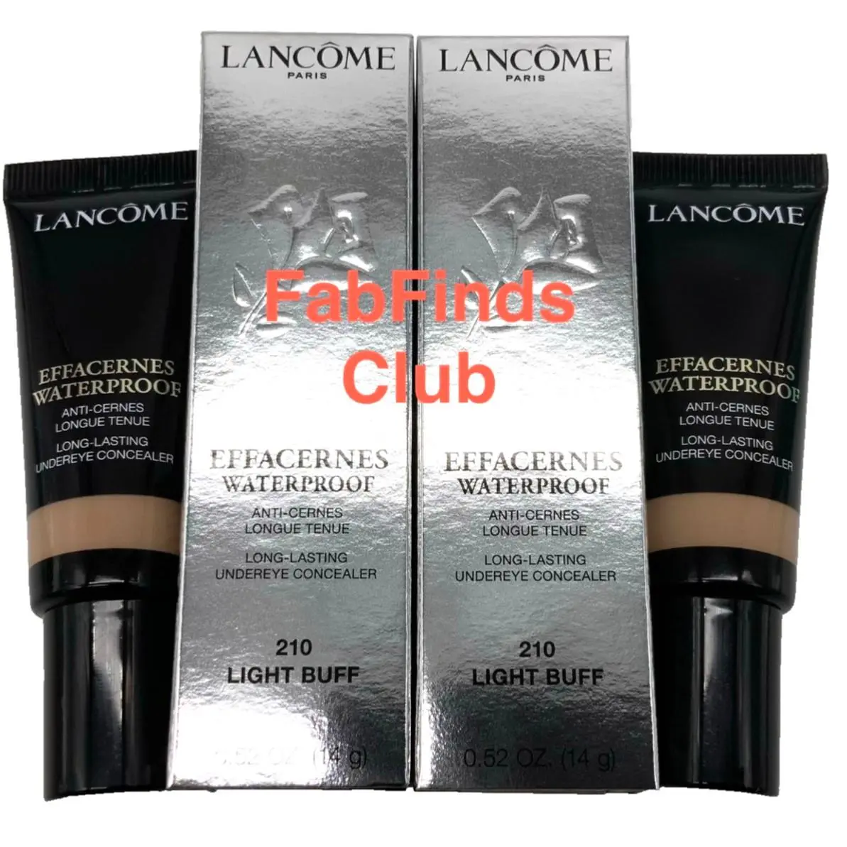 2x  Effacernes Waterproof Undereye Concealer 210 Light Buff Exp. 05/2028 by Lancôme