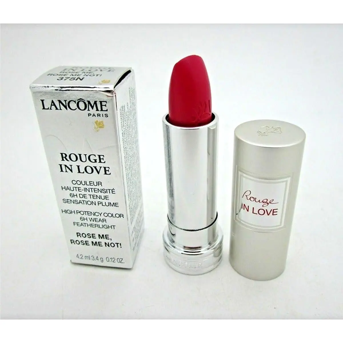Lancome Rouge in Love 375 N Rose ME Rose ME Not High Potency Color 6H Wear by Lancôme