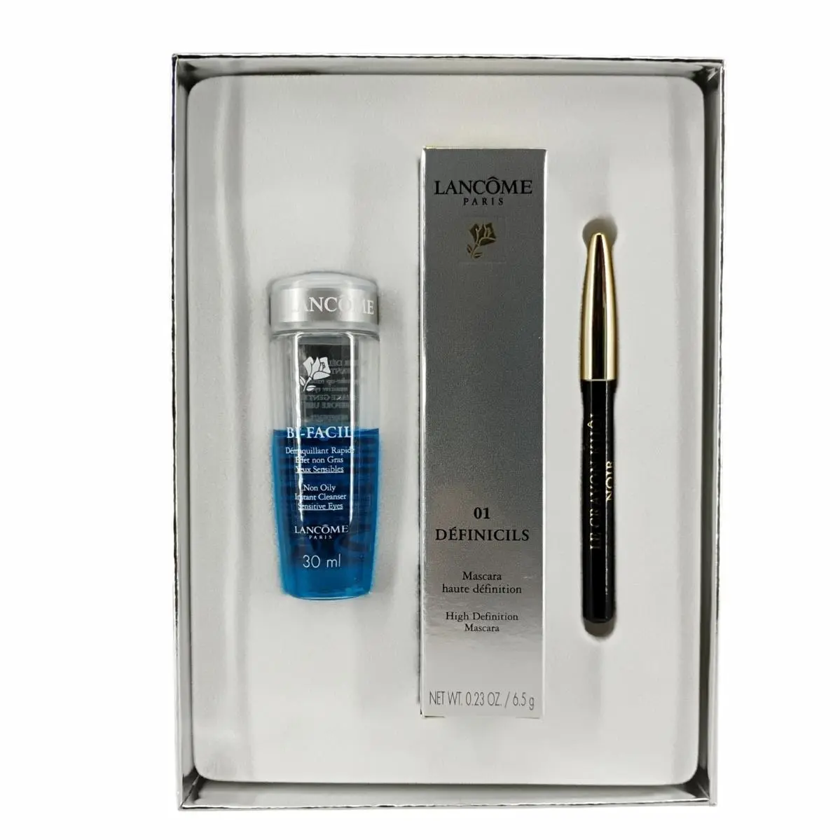 Lancome Lacome Bi-facil - 30ml Definicils Noir- 6.5 ml Mini Crayon Khol Noir -1g Read by Lancôme