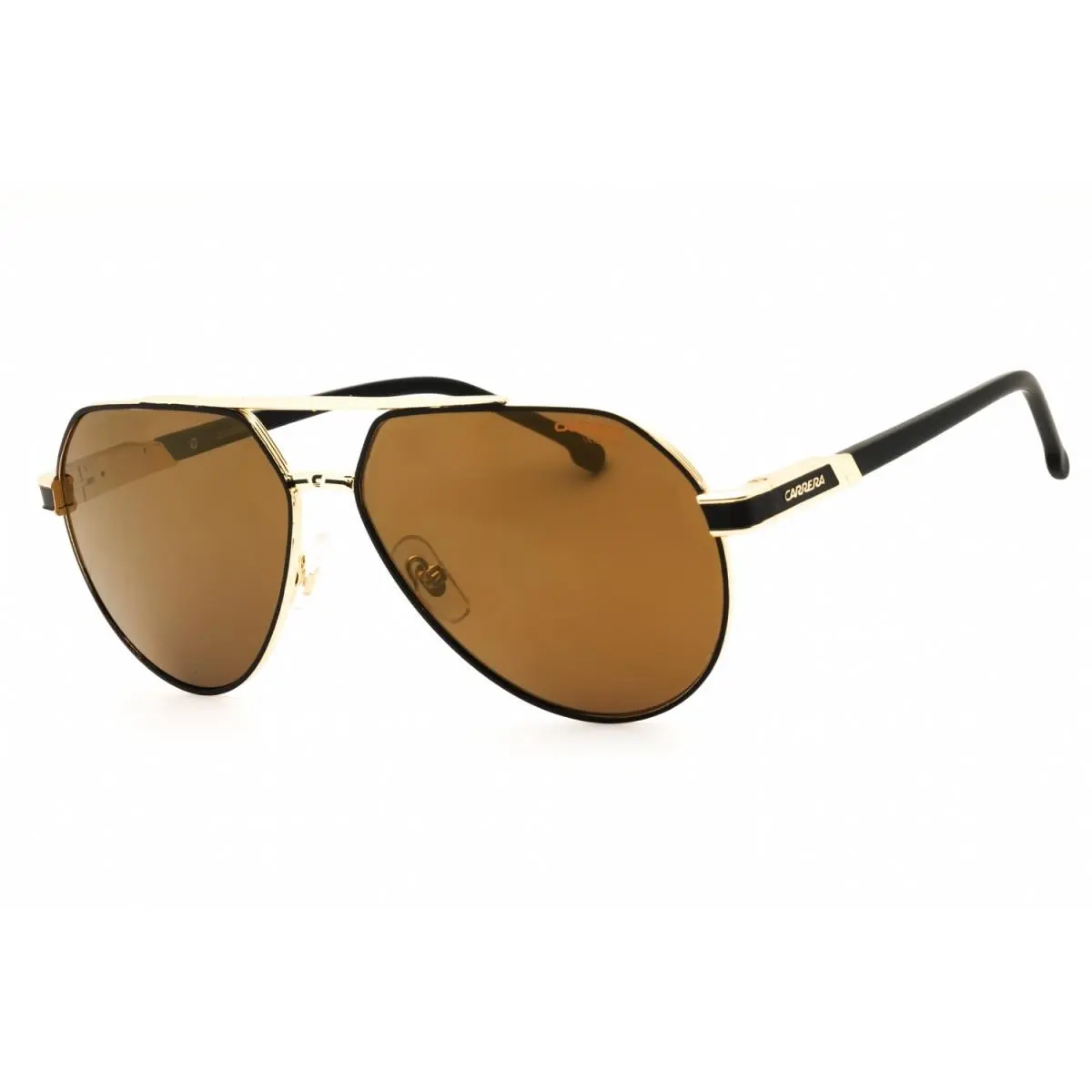 Carrera 1067 S I46 YL Sunglasses Matte Black Gold Frame Gold Polarised Lens 62mm