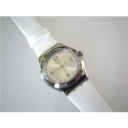 Silver Keeper Gorgeous Irony Lady Lady  with Leather Band Nib-rare by Swatch