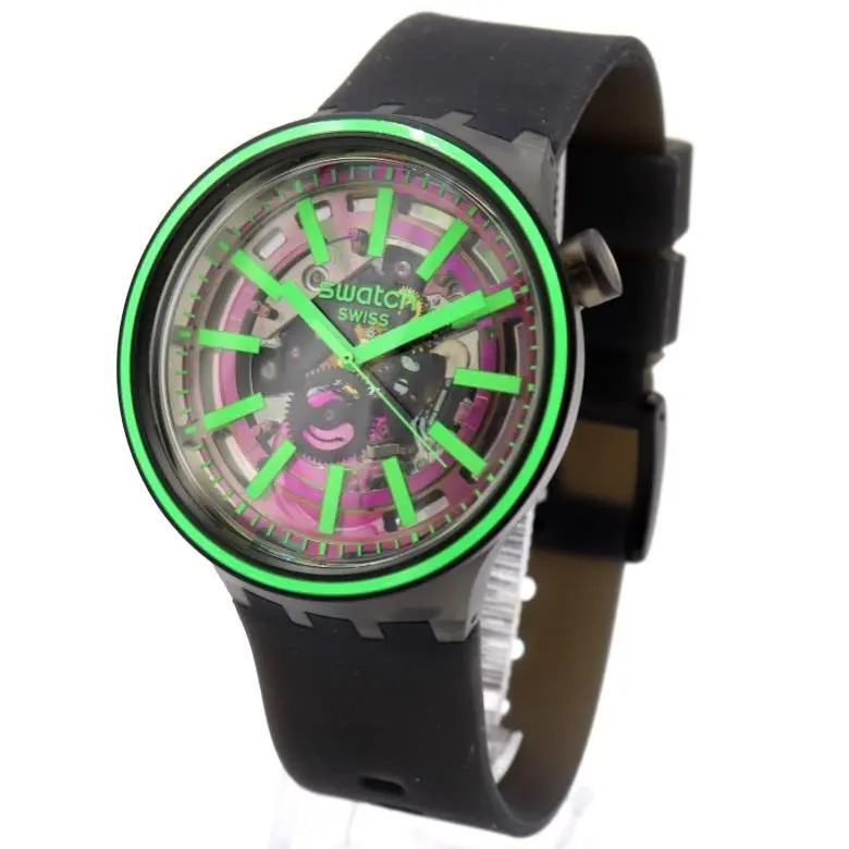 Swiss  Big Bold Pink Taste Solar Spectrum Glass Watch 47mm SO27B113 by Swatch