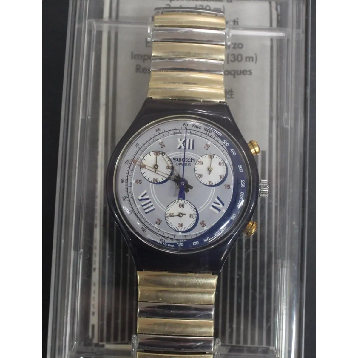1992 Alabama Flex Chrono SCN105 Old Stock Nos-watch Box Papers by Swatch
