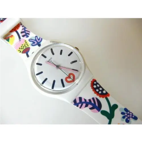 Just Flowers Colorful Nature Spring Flowers  w Silicone Band Nib-rare by Swatch